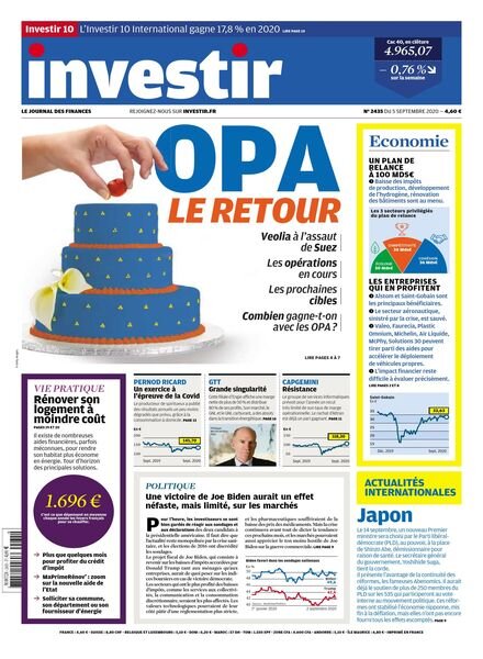 Investir – 5 Septembre 2020 Cover
