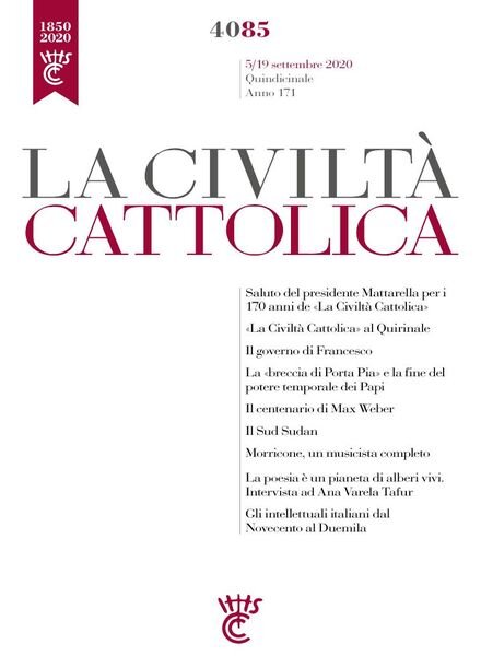 La Civilta Cattolica – 5 Settembre 2020 Cover