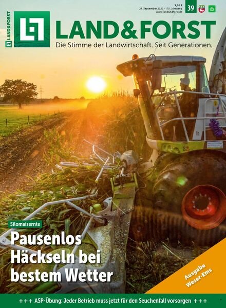 Land & Forst Weser Ems – 22 September 2020 Cover