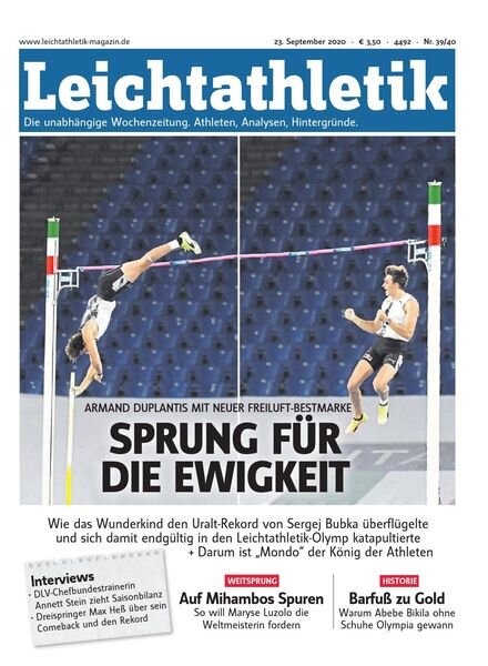 Leichtathletik – 23 September 2020 Cover