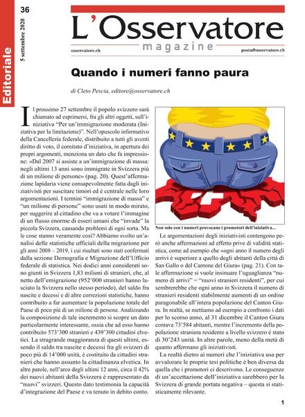 L’Osservatore – 5 Settembre 2020 Cover