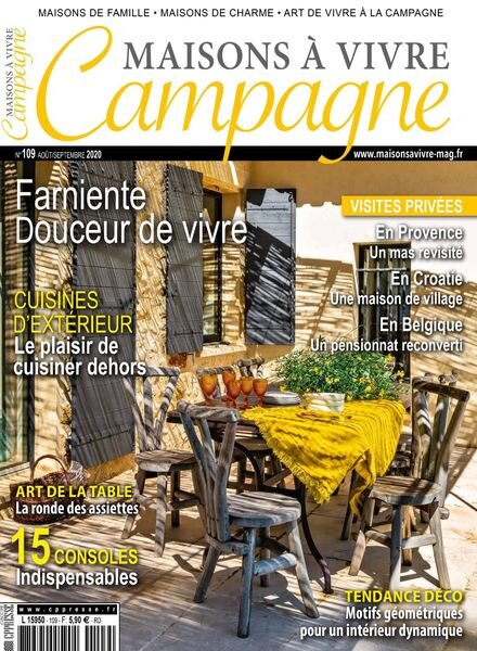 Maisons a Vivre Campagne – Aout-Septembre 2020 Cover