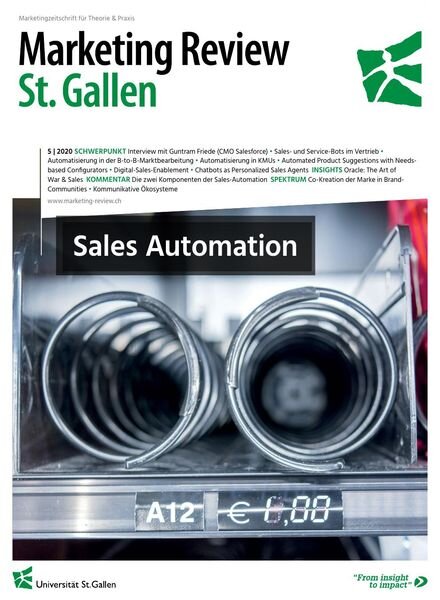 Marketing Review St Gallen – August 2020 Cover