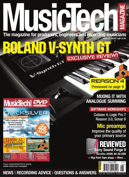 MusicTech – August 2007 Cover