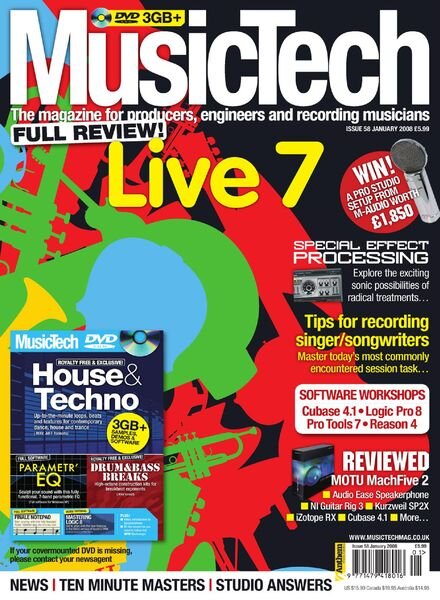 MusicTech – January 2008 Cover