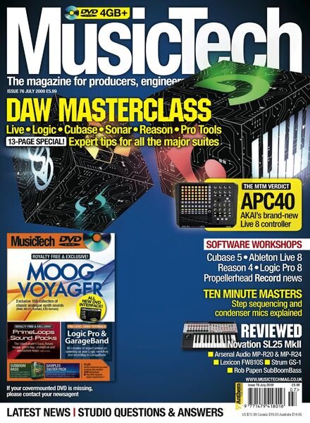 MusicTech – July 2009 Cover
