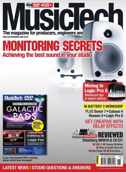 MusicTech – November 2008 Cover