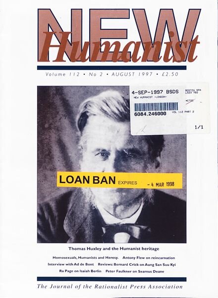 New Humanist – August 1997 Cover
