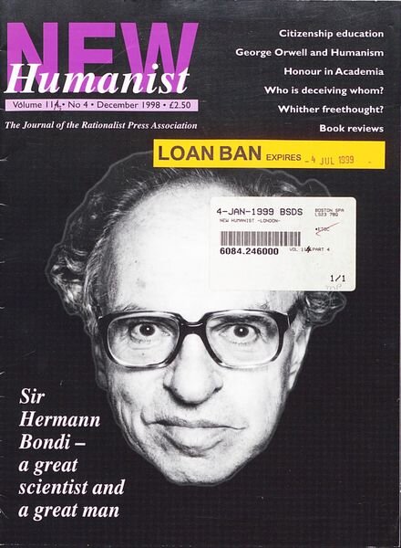 New Humanist – December 1998 Cover