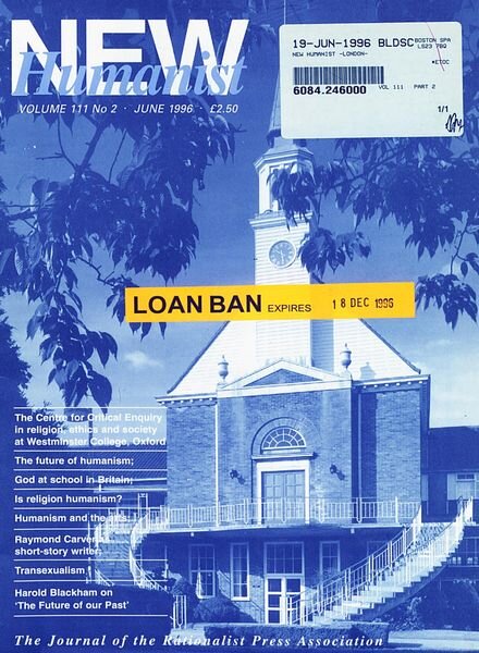 New Humanist – June 1996 Cover