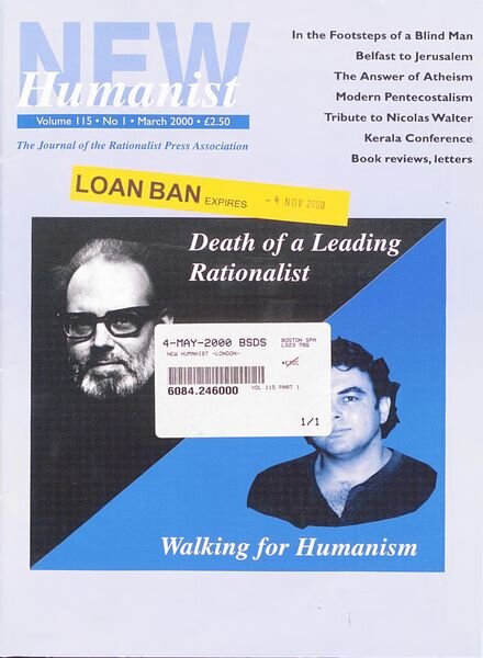 New Humanist – March 2000 Cover