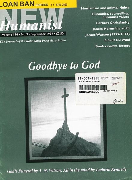 New Humanist – September 1999 Cover