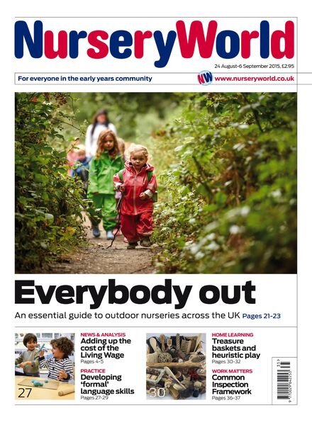 Nursery World – 24 Aug – 6 Sep 2015 Cover