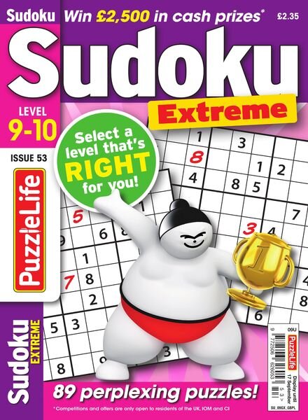PuzzleLife Sudoku Extreme – Issue 53 – August 2020 Cover