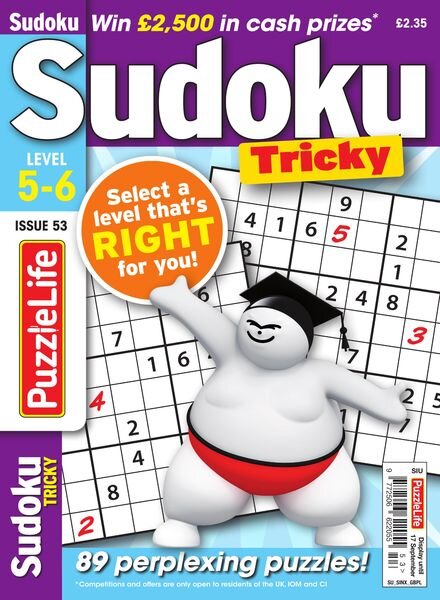 PuzzleLife Sudoku Tricky – Issue 53 – August 2020 Cover