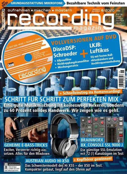 Recording Magazin – Oktober-November 2020 Cover