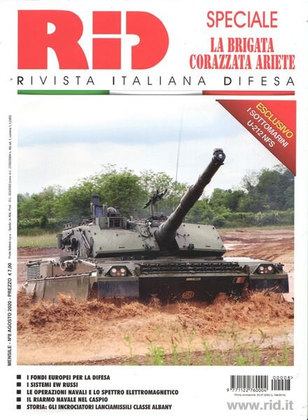Rivista Italiana Difesa – Agosto 2020 Cover