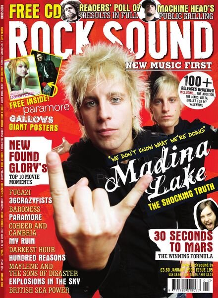 Rock Sound Magazine – January 2008 Cover