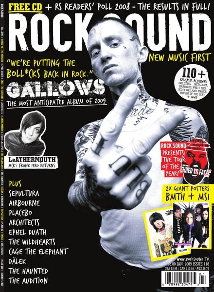 Rock Sound Magazine – January 2009 Cover