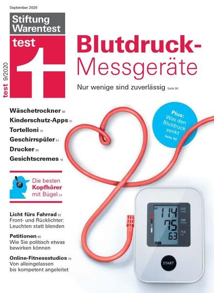 Stiftung Warentest Test – September 2020 Cover