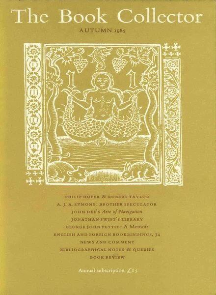The Book Collector – Autumn 1985 Cover