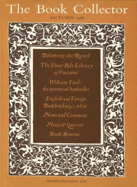 The Book Collector – Autumn 1989 Cover