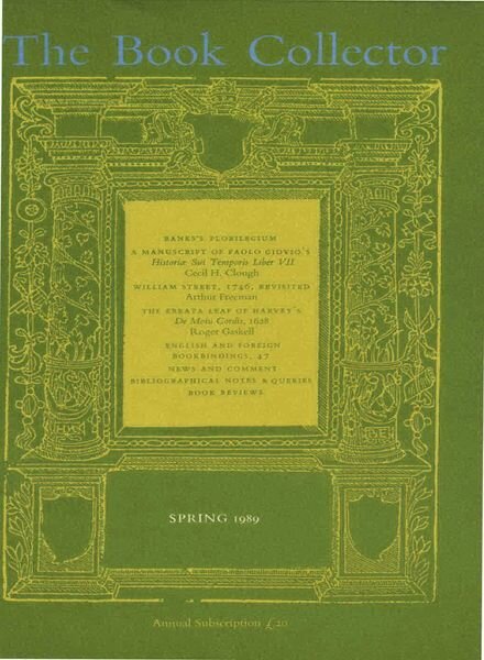 The Book Collector – Spring 1989 Cover