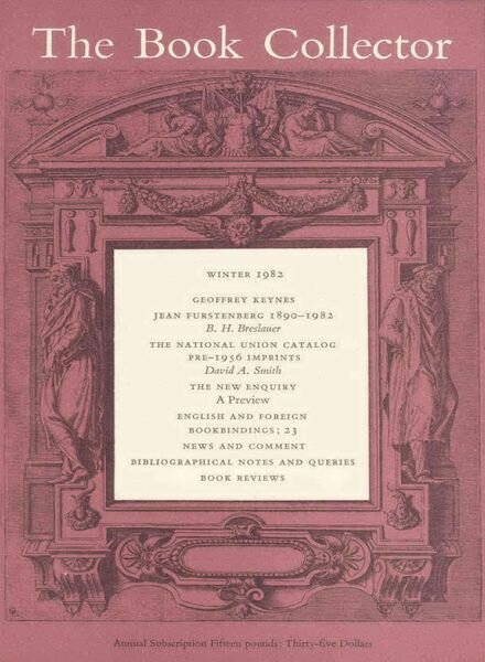 The Book Collector – Winter 1982 Cover