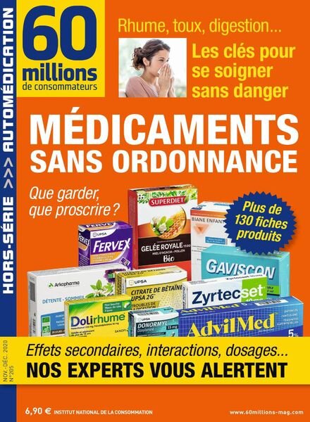 60 Millions de Consommateurs – Hors-Serie – Novembre-Decembre 2020 Cover
