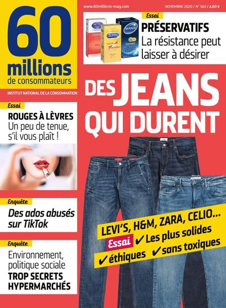 60 Millions de Consommateurs – Novembre 2020 Cover