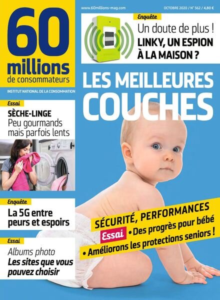 60 Millions de Consommateurs – Octobre 2020 Cover
