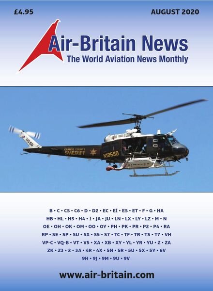 Air-Britain News – August 2020 Cover