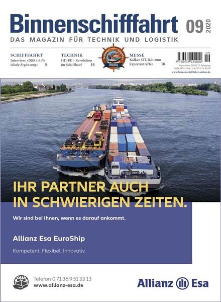 Binnenschifffahrt – September 2020 Cover