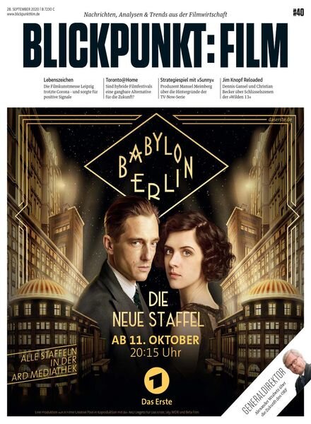 Blickpunkt Film – 28 September 2020 Cover