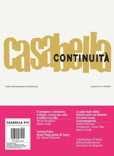 Casabella – Ottobre 2020 Cover