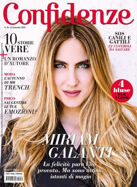 Confidenze – 15 Settembre 2020 Cover