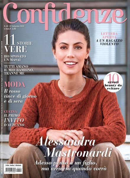 Confidenze – 22 Settembre 2020 Cover
