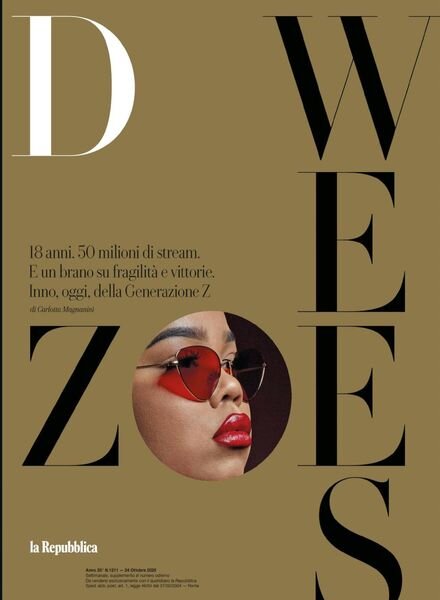 D la Repubblica – 24 Ottobre 2020 Cover
