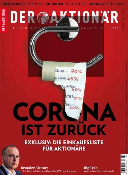 Der Aktionar – 15 Oktober 2020 Cover