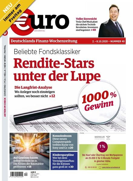 Euro am Sonntag – 2 Oktober 2020 Cover