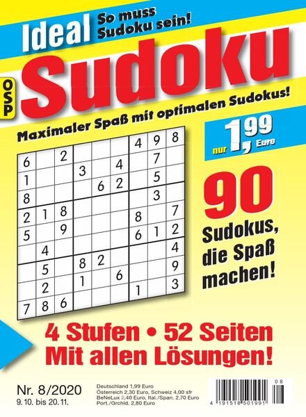 Ideal Sudoku – 9 Oktober 2020 Cover