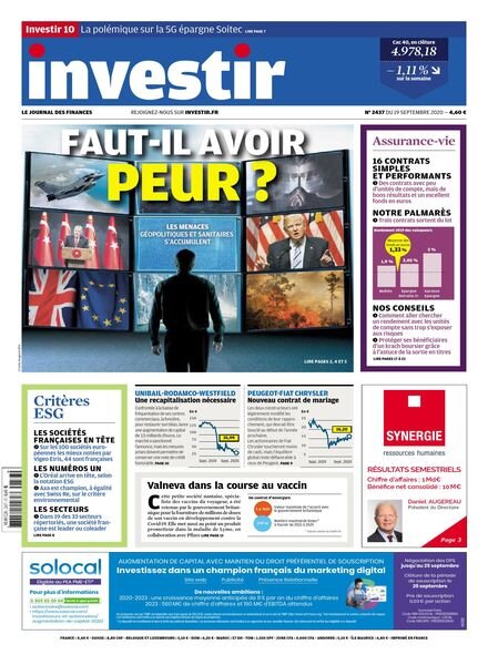 Investir – 19 Septembre 2020 Cover