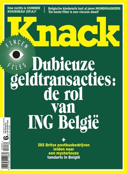 Knack Belgium – 23 September 2020 Cover