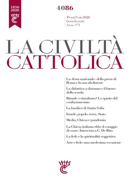 La Civilta Cattolica – 19 Settembre 2020 Cover