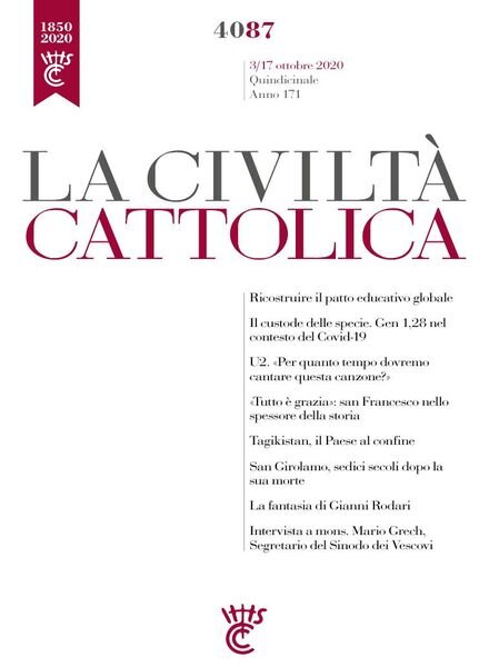 La Civilta Cattolica – 3 Ottobre 2020 Cover