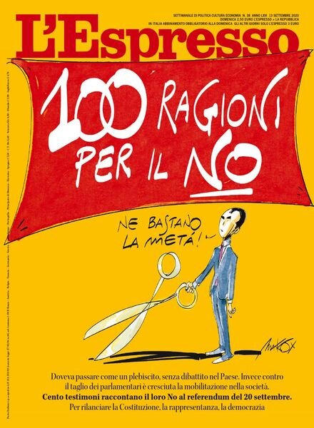 L’Espresso – 13 Settembre 2020 Cover