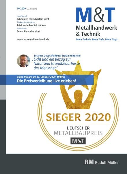M&T Metallhandwerk – September 2020 Cover