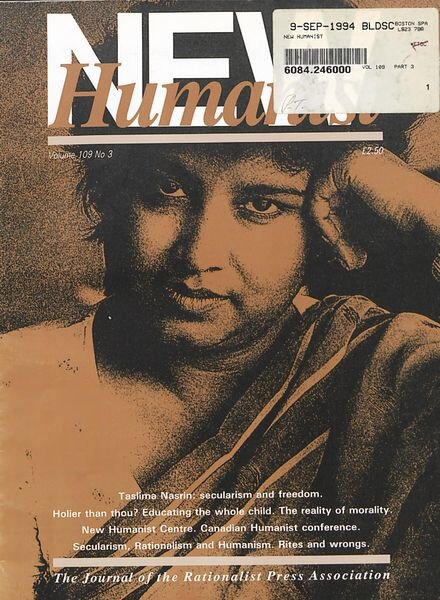 New Humanist – August 1994 Cover