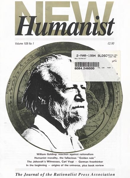 New Humanist – February 1994 Cover