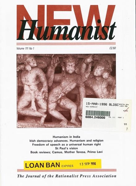 New Humanist – February 1996 Cover